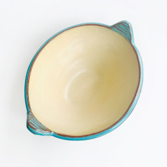 turquoise oval bowl