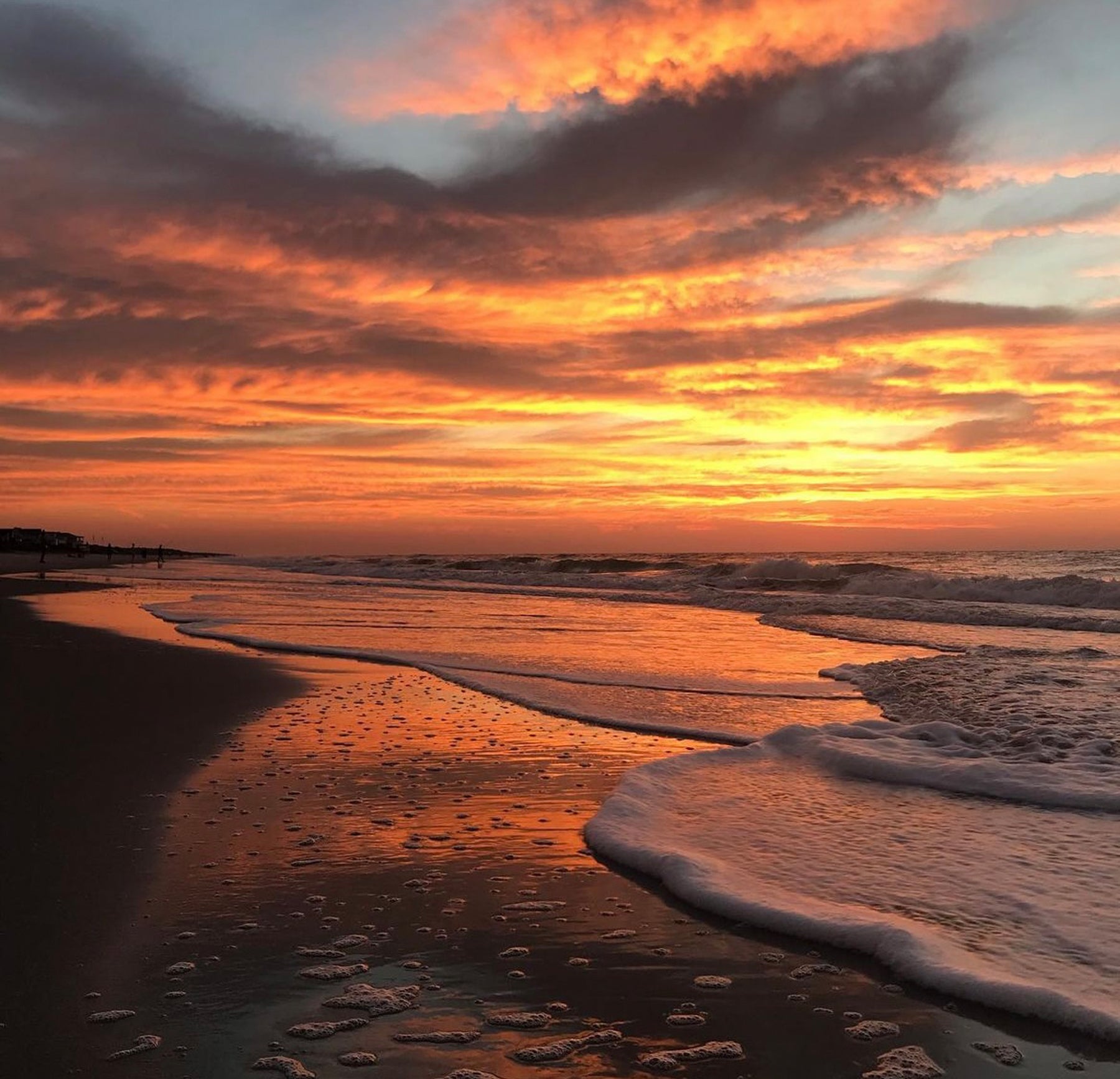 the sunset at the beach