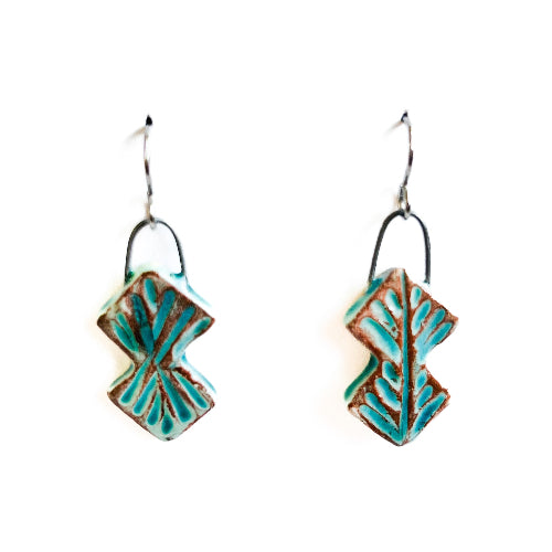 Turquoise Carved Earrings