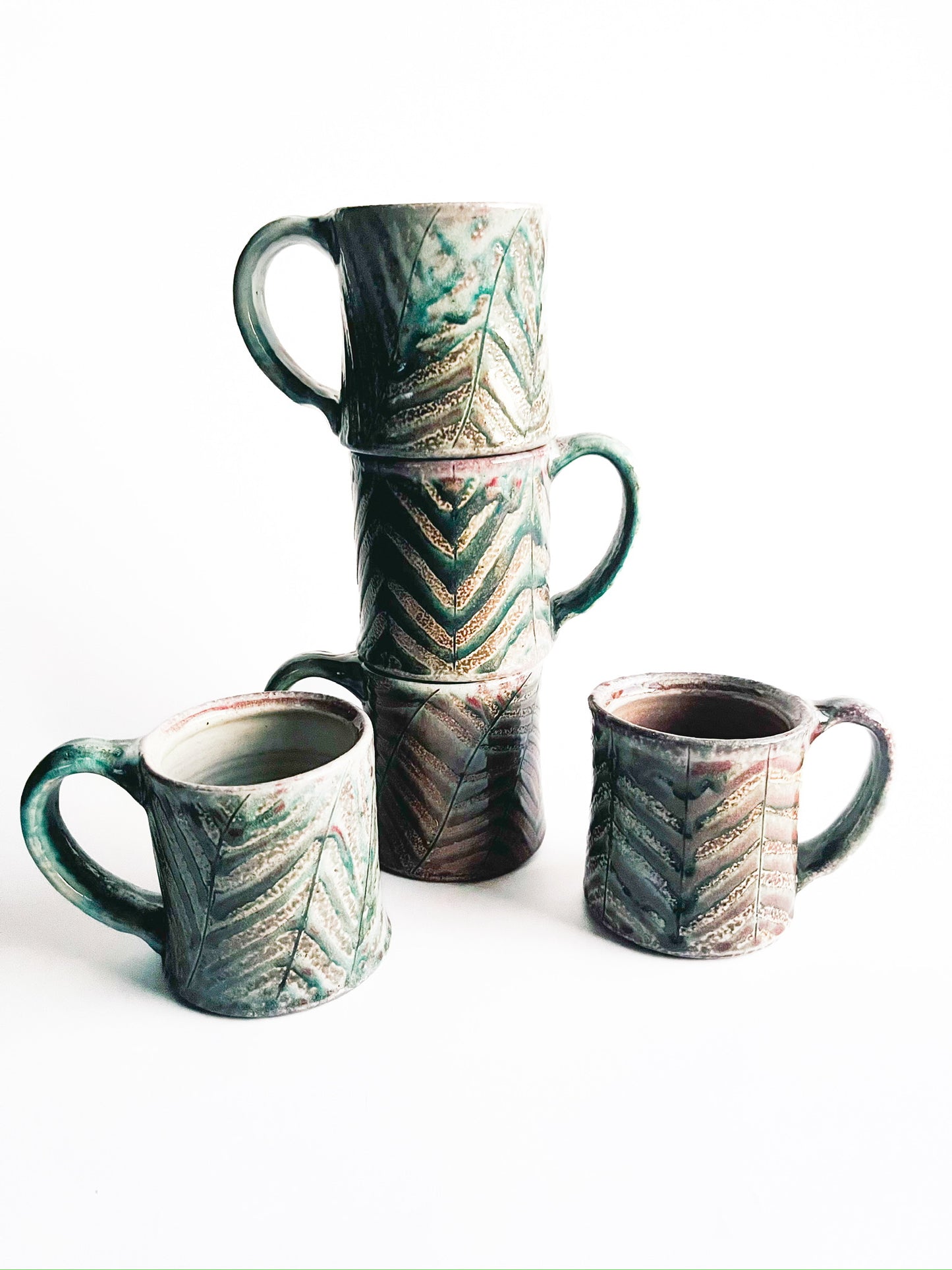 Green Patterned Mugs