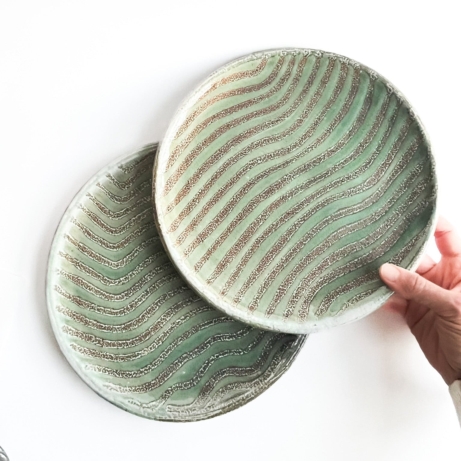 handmade green plate