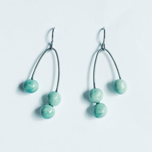 turquoise drop ball earrings