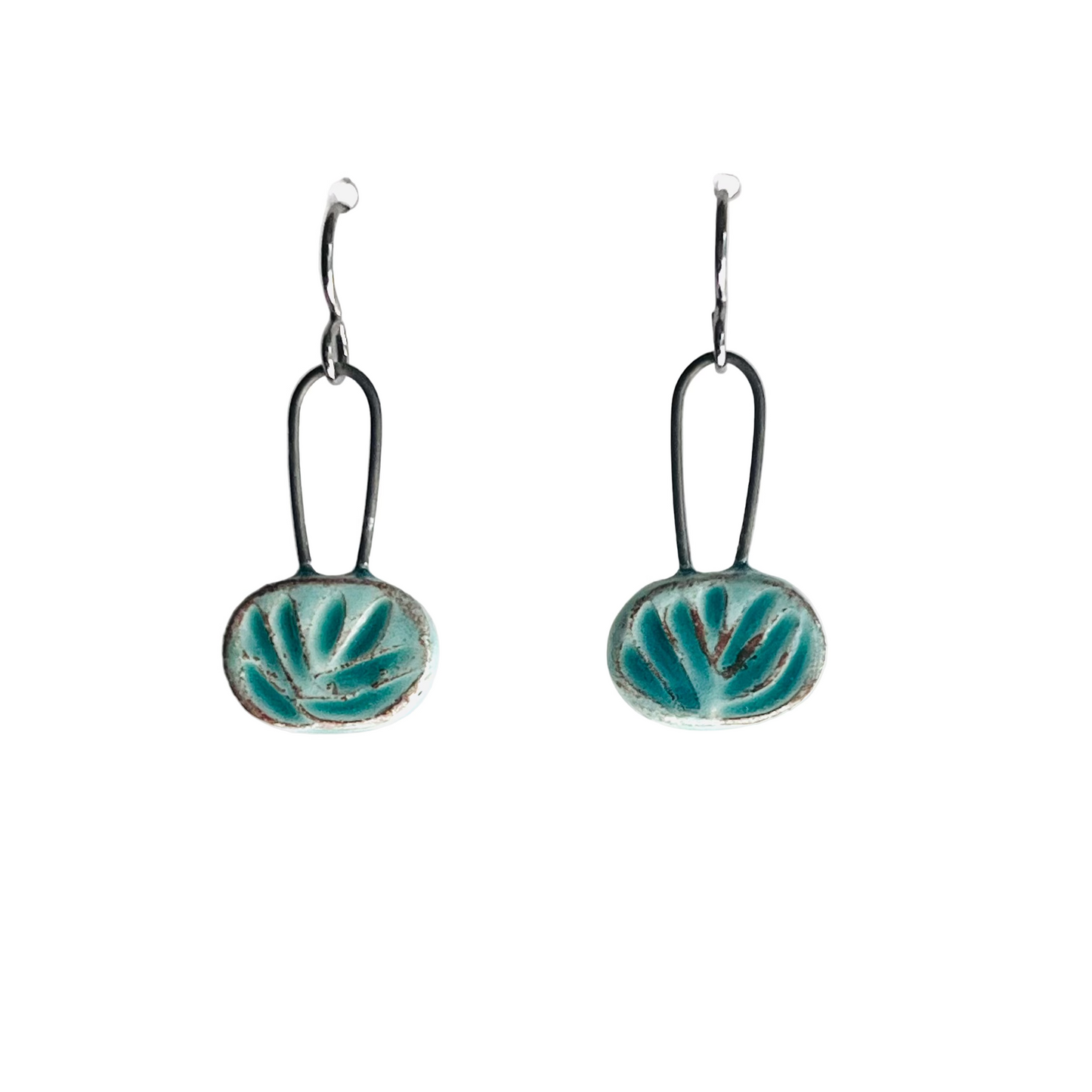 Carved Turquoise Earrings