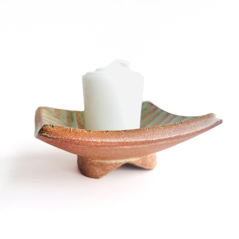  handmade square pottery dish