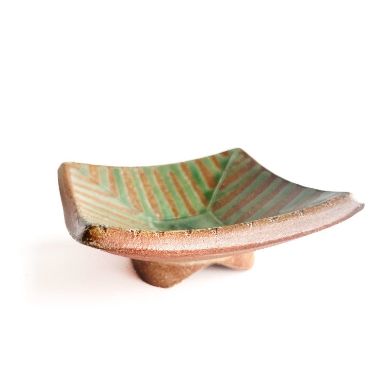 handmade square pottery dish