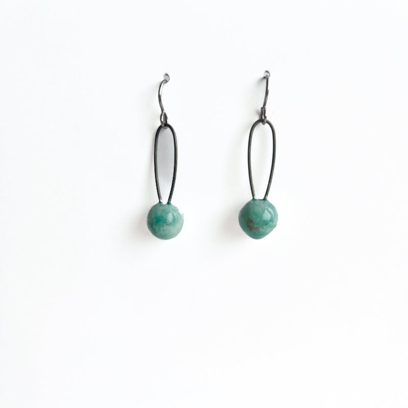 handmade turquoise clay earrings
