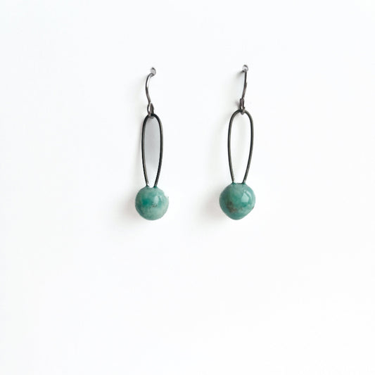 handmade turquoise clay earrings