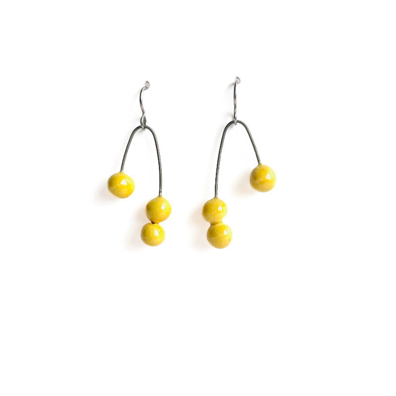 handmade yellow earrings