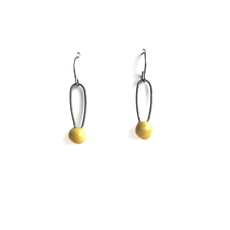 handmade yellow ceramic earrings