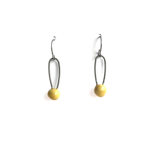handmade yellow ceramic earrings