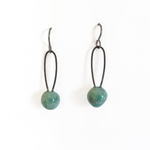 handmade green earrings